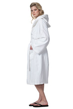 Charger l'image dans la galerie, Peignoir blanc unisex avec capuchon